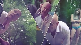 Old Man Bangs Two Tight Pussy Babyhood In The Forest